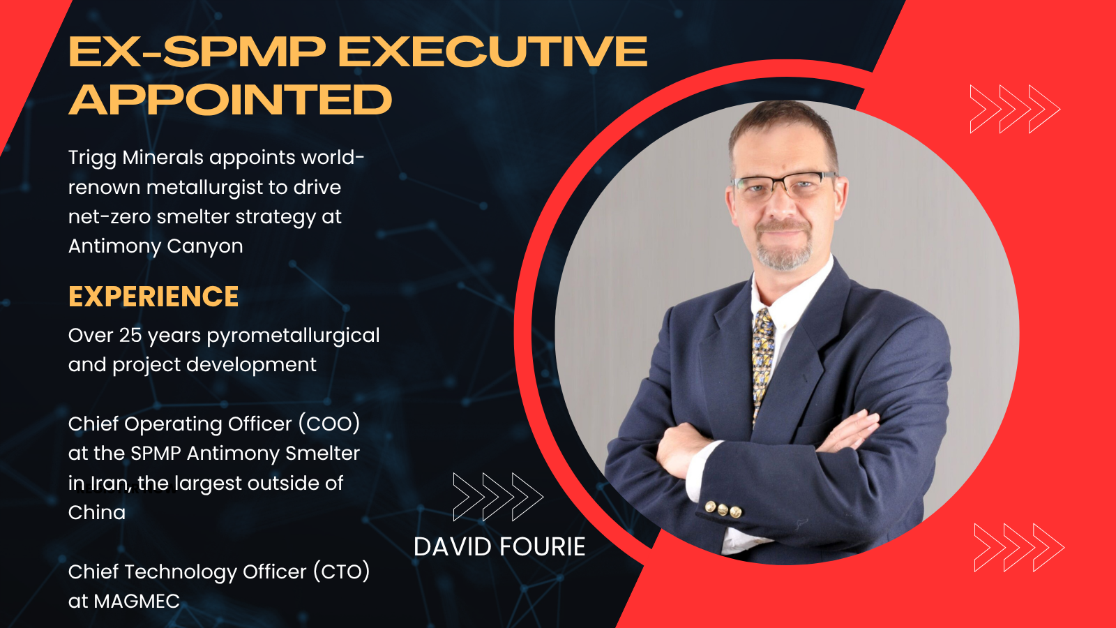 Famed Metallurgist David Fourie Appointed
